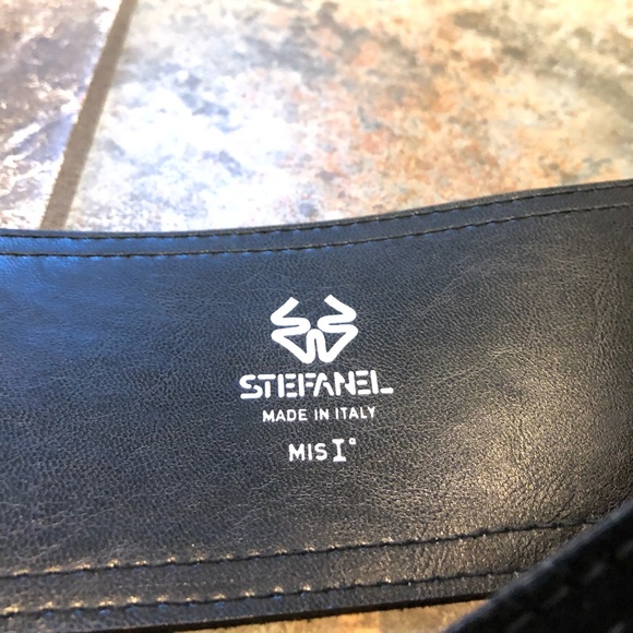 Vintage 1980 Stefanel Suede Black Belt - Picture 3 of 6